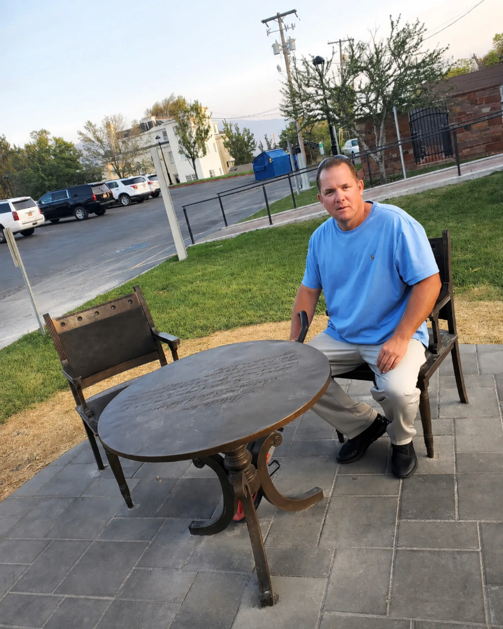 JB Landscaping & Construction owner on a completed Utah hardscape patio