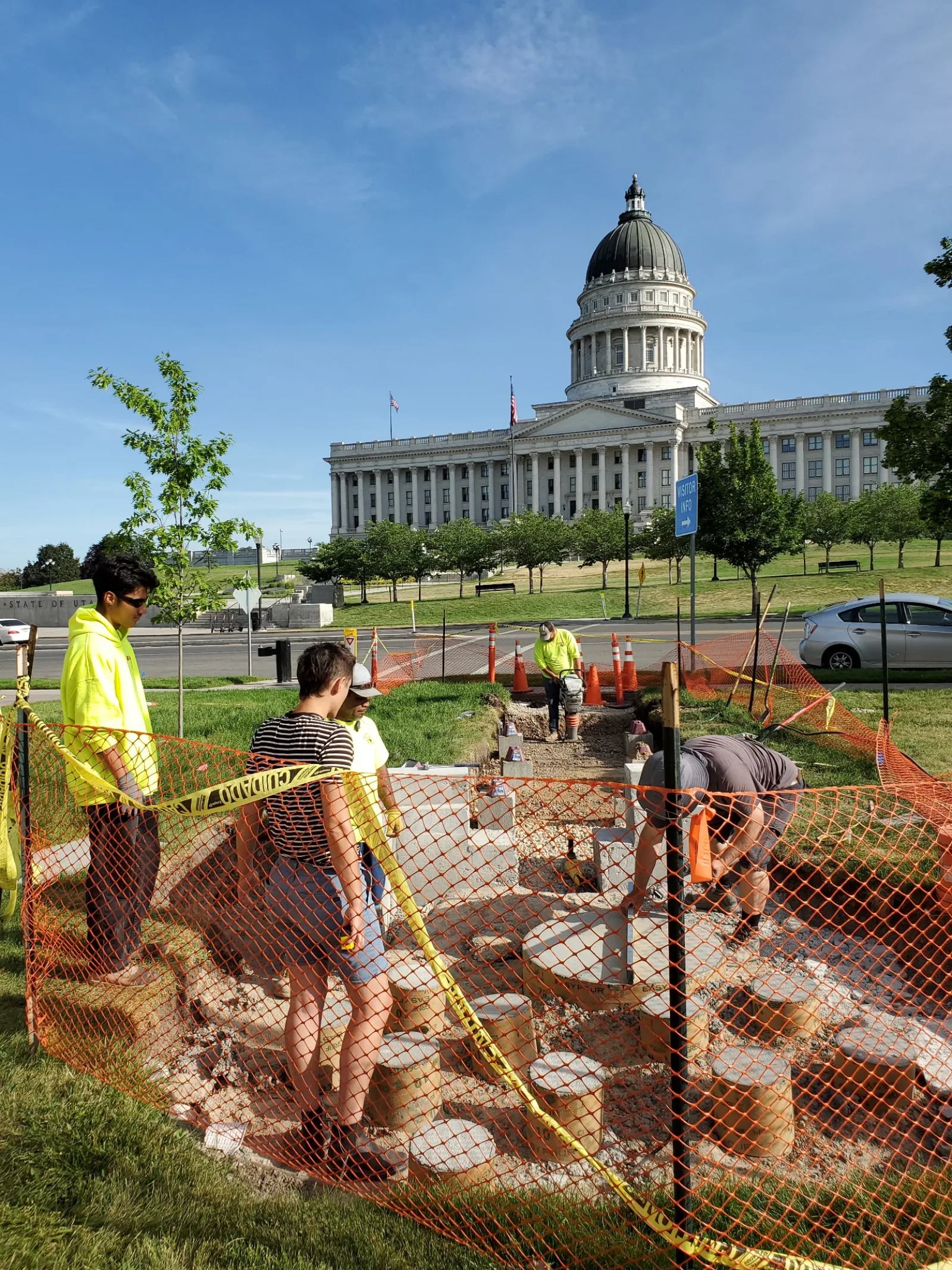 JB Landscaping & Construction crew on a Capitol-area project
