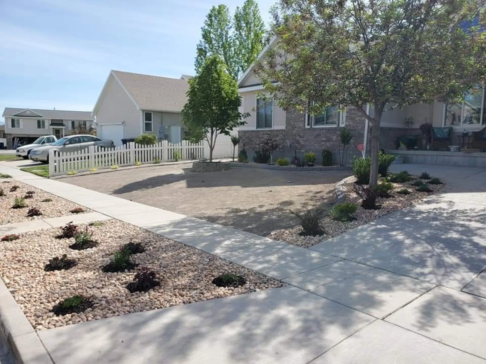 Retaining wall and lawn care at a Utah home